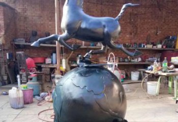 園林馬踏球雕塑 風(fēng)景區(qū)仿真雕塑 廣場(chǎng)小品