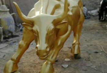 抽象華爾街牛雕塑 店門(mén)口彩繪雕塑 步行街?jǐn)[件