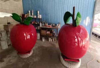 彩繪蘋果雕塑 大型城市雕塑 商業(yè)街擺件