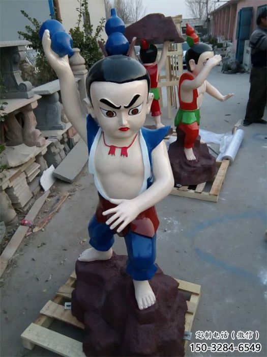 庭院葫蘆娃雕塑 城市彩繪雕塑 卡通小品 庭院葫蘆娃雕塑 城市彩繪雕塑 卡通小品