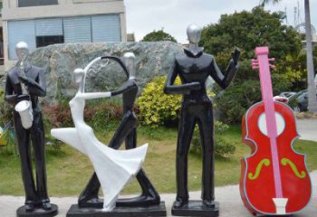 創(chuàng)意音樂(lè)人雕塑 步行街店門(mén)口雕塑 彩繪小品