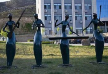 廣場(chǎng)音樂(lè)人雕塑 公園彩繪雕塑 抽象擺件