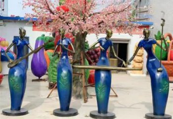 門(mén)口音樂(lè)人雕塑 售樓處彩繪雕塑 仿真小品