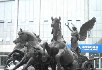 園林馬夫雕塑 城市廣場(chǎng)雕塑 步行街?jǐn)[件