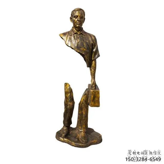 彩繪旅行者雕塑 空心人雕塑 步行街?jǐn)[件
