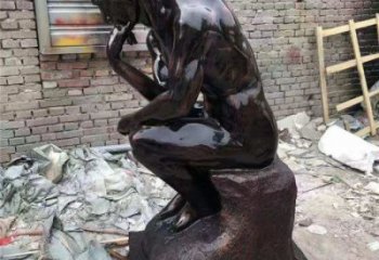 公園思考者雕塑 酒店門(mén)口雕塑 彩繪擺件