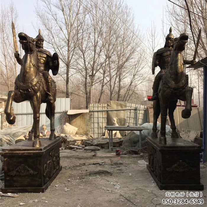廣場(chǎng)武士雕塑小品 抽象古代雕塑 烤漆人物雕塑