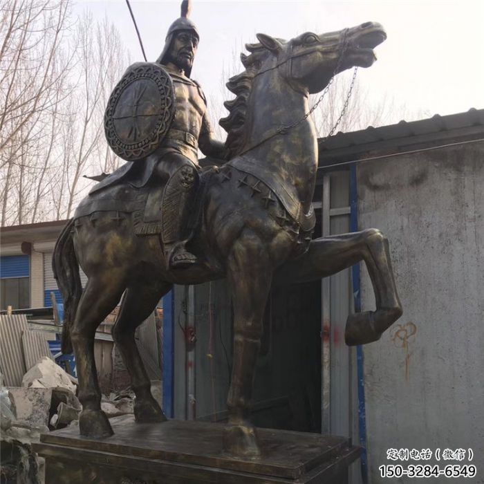 預(yù)定戶外武士雕塑 噴漆古代雕塑 仿古人物雕塑