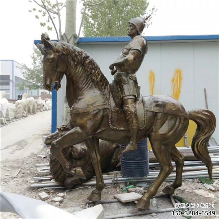 訂購街道武士雕塑 現(xiàn)代景觀人物雕塑 彩繪古代雕塑