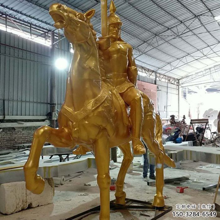 室內武士雕塑實景圖 仿真景觀人物雕塑 大型古代雕塑