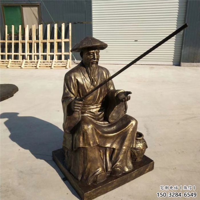 仿古姜太公雕塑廠家 草地釣魚(yú)雕塑 房地產(chǎn)民俗雕塑