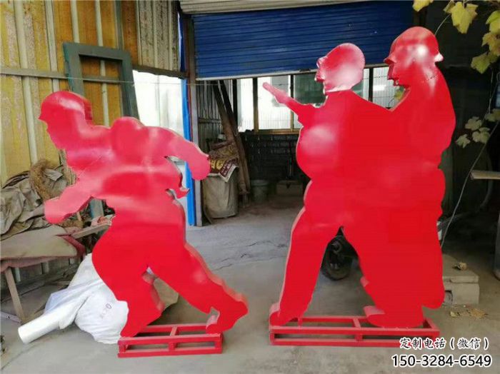 別墅區(qū)工人雕塑廠家 大型別墅區(qū)勞動(dòng)雕塑 剪影民俗雕塑