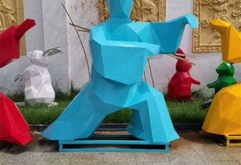 村口武術雕塑生產(chǎn)商 仿古功夫雕塑 公園練拳雕塑