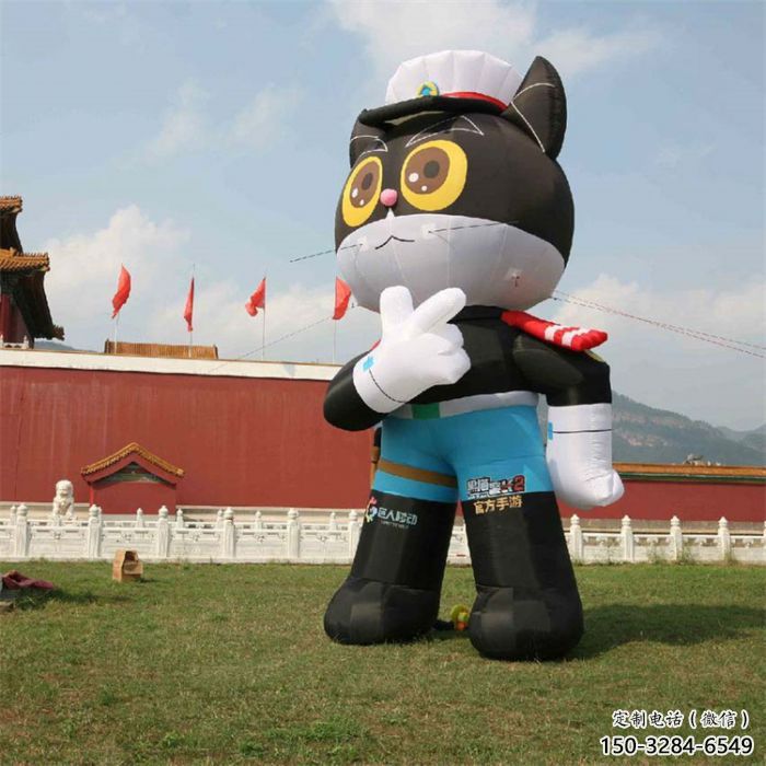 制作創(chuàng)意黑貓警長(zhǎng)雕塑 彩繪卡通雕塑 公園雕塑