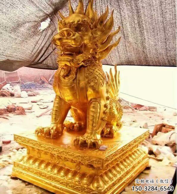 房地產(chǎn)麒麟雕塑，仿古動(dòng)物雕塑，玻璃鋼材質(zhì)雕塑
