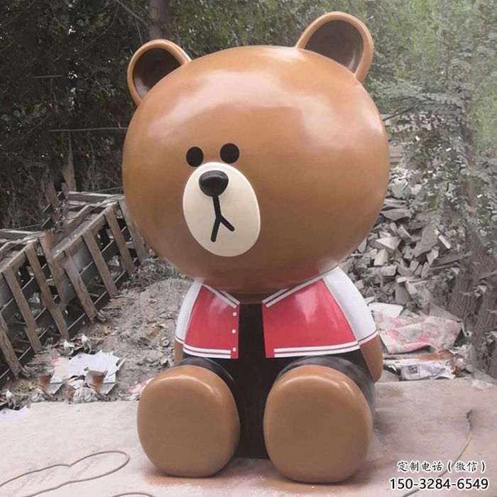 房地產(chǎn)布朗熊雕塑，仿古動(dòng)漫雕塑，玻璃鋼卡通制造