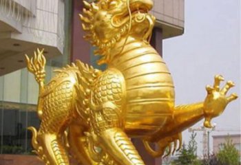 大型麒麟雕塑，鍍金動物雕塑，鍍金工藝