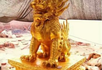 房地產(chǎn)麒麟雕塑，仿古動物雕塑，玻璃鋼材質(zhì)雕塑