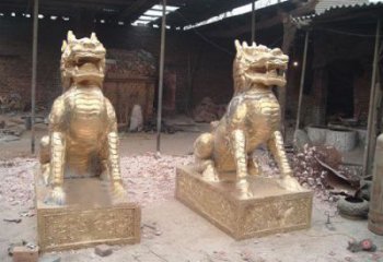 公園麒麟雕塑，仿銅動物雕塑，玻璃鋼造型雕塑