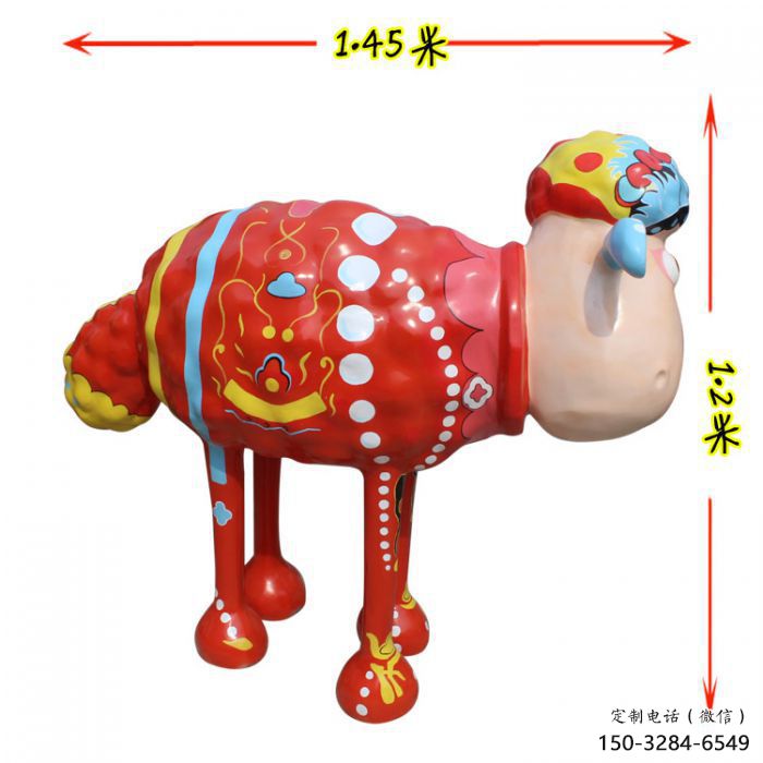 冷飲店小羊雕塑，彩繪動物雕塑，卡通工藝