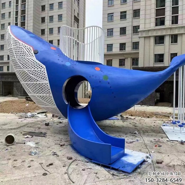 鯨魚雕塑廠家，烤漆彩繪工藝，公園景觀擺件