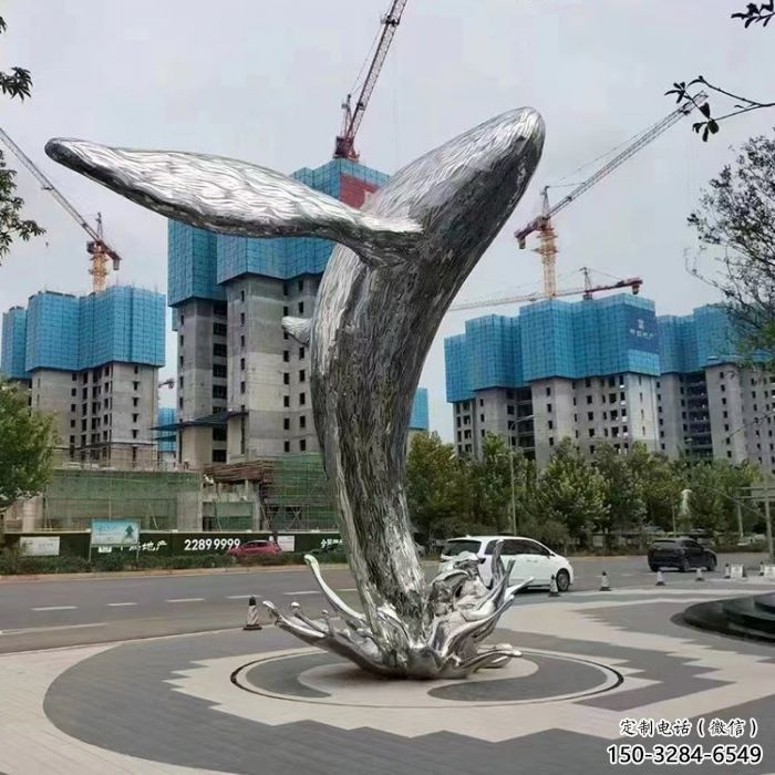 鯨魚雕塑廠家，烤漆彩繪工藝，公園廣場景觀雕塑