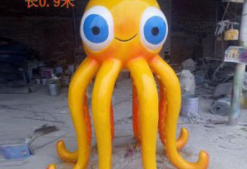 玻璃鋼章魚雕塑廠，仿真彩繪工藝，卡通動(dòng)物小品