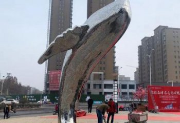 大型鯨魚雕塑，鏤空燈光原理，動物廣場擺件