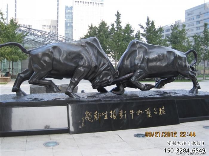 仿銅水牛雕塑，田間景觀小品，抽象原理