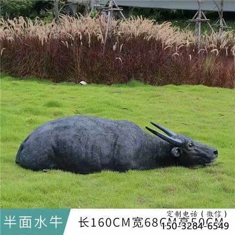 水牛雕塑廠，公園園林動物，仿真景觀擺件