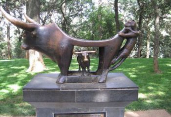 動物水牛雕塑，田間景觀小品，抽象原理