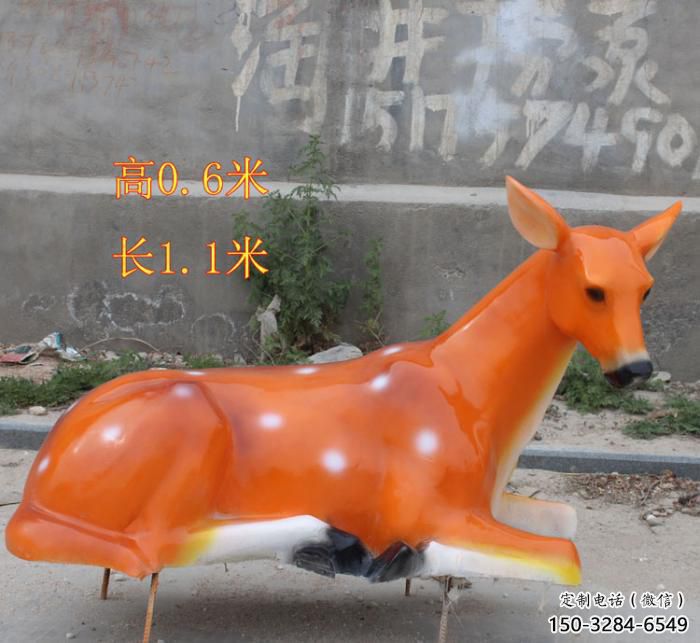 彩繪梅花鹿雕塑，彩繪工藝，玻璃鋼動物雕塑廠家
