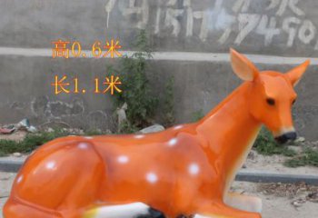 彩繪梅花鹿雕塑，彩繪工藝，玻璃鋼動物雕塑廠家