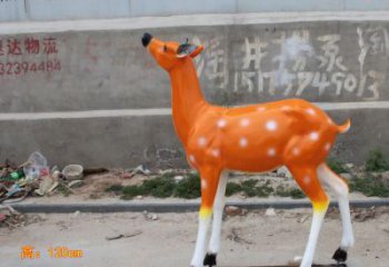 抽象梅花鹿雕塑，彩繪工藝，玻璃鋼動物雕塑廠家