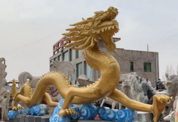 大型龍形雕塑廠家，動物擺件，城市園林擺件
