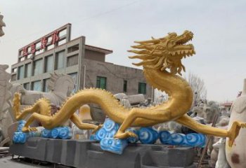 烤漆龍形雕塑廠家，動物擺件，城市園林擺件