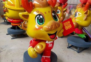 彩繪龍形雕塑廠家，動漫動物小品，彩繪工藝效果