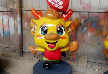動漫龍形雕塑廠家，動漫動物小品，彩繪工藝效果
