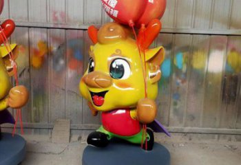 戶外龍形雕塑廠家，動漫動物小品，彩繪工藝效果