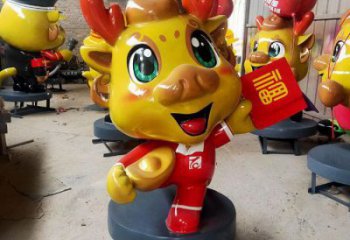 卡通龍形雕塑廠家，動漫動物小品，彩繪工藝效果