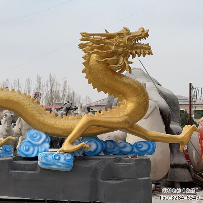 龍頭雕塑廠家，玻璃鋼動(dòng)物雕塑，房地產(chǎn)售樓處擺件