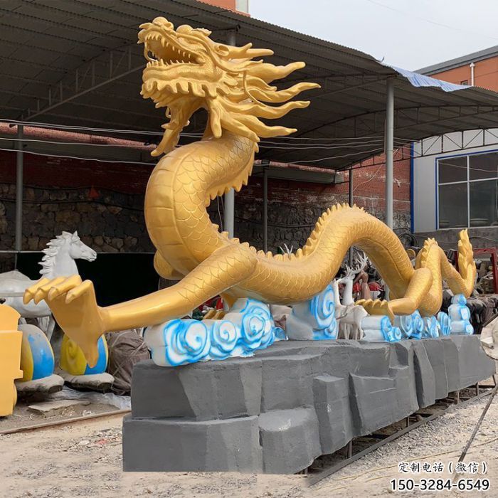 抽象龍頭雕塑，動(dòng)物玻璃鋼雕塑，房地產(chǎn)售樓處擺件