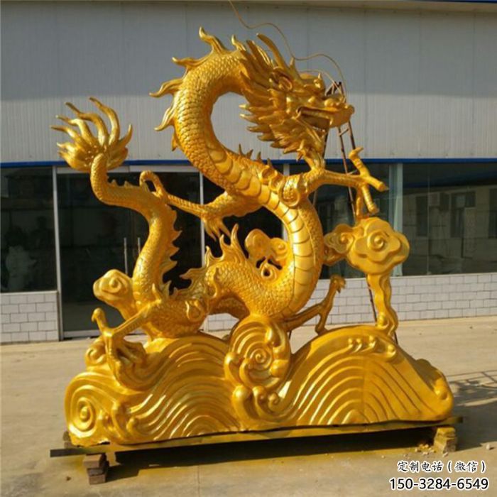 大型龍頭雕塑，玻璃鋼雕塑廠家，房地產(chǎn)售樓處擺件