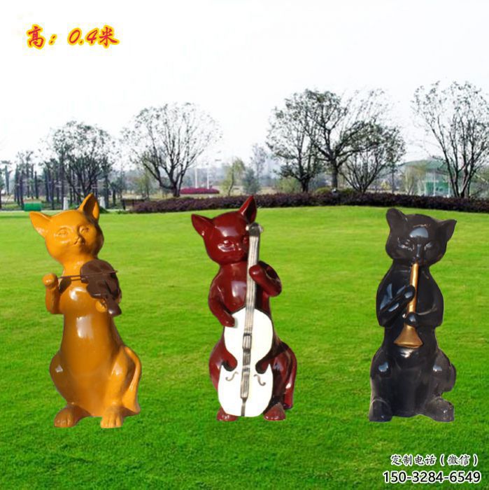 操場小貓雕塑廠家，公園題材，卡通主題