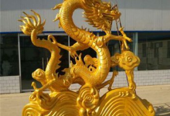大型龍頭雕塑，玻璃鋼雕塑廠家，房地產(chǎn)售樓處擺件