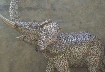 庭院小象雕塑廠家，動物小品，網(wǎng)格工藝