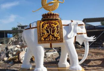 仿真小象雕塑，現(xiàn)代卡通主題，彩繪工藝制作