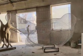 街道鳥類雕塑，動(dòng)物小品，鏤空工藝效果