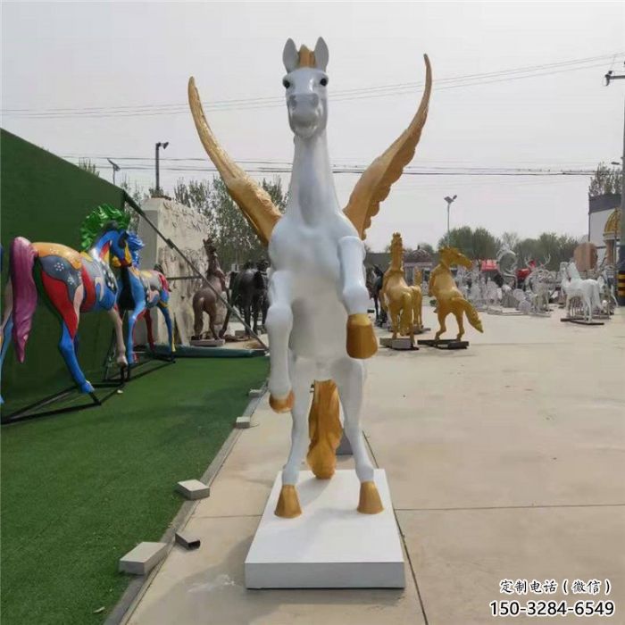 公園天馬雕塑廠家，廣場園林主題，仿古工藝
