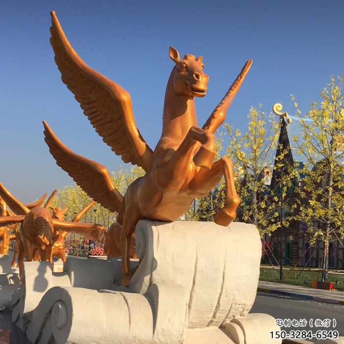 提供售樓部天馬雕塑，景觀題材，抽象工藝效果